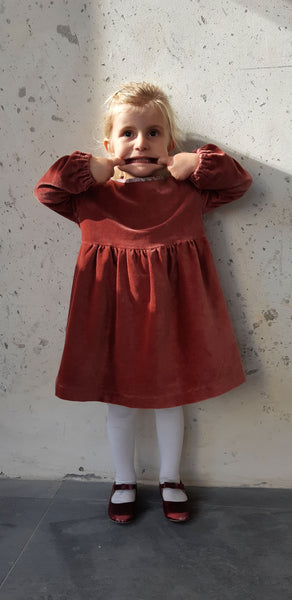 Liberty Velvet dress - Mulled Wine