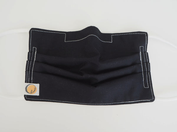 Reusable ADULT Face mask -  Organic solid BLACK