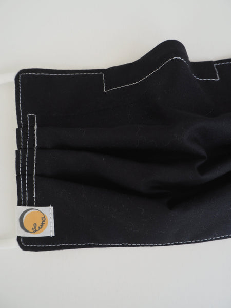 Reusable ADULT Face mask -  Organic solid BLACK