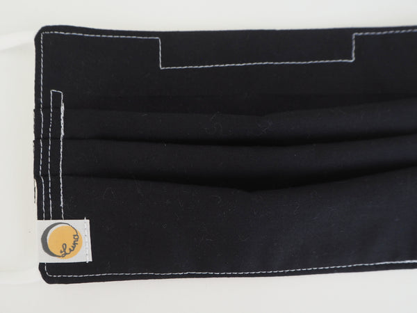 Reusable ADULT Face mask -  Organic solid BLACK