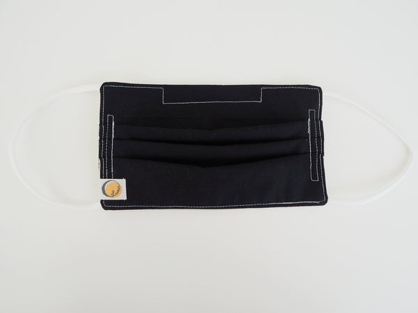 Reusable ADULT Face mask -  Organic solid BLACK