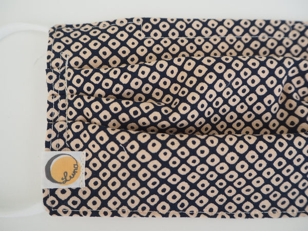 Reusable ADULT Face mask - Shibori Konoko dots