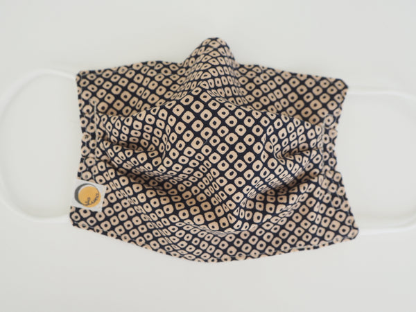 Reusable ADULT Face mask - Shibori Konoko dots