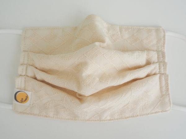 Reusable ADULT Face mask - Embroidered Diamond Natural