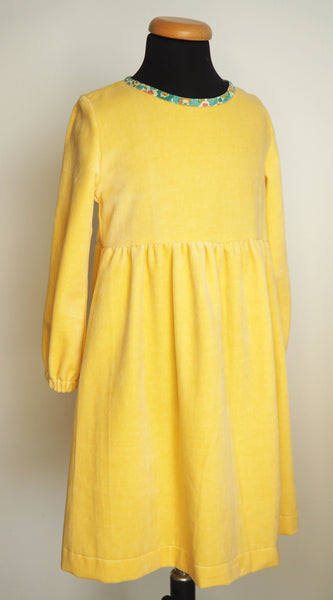 Liberty Organic Velvet dress - Popcorn