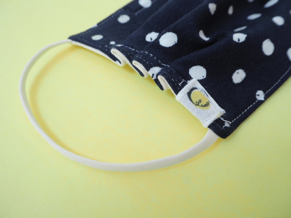 Reusable ADULT Face mask - Blue Silver Polka