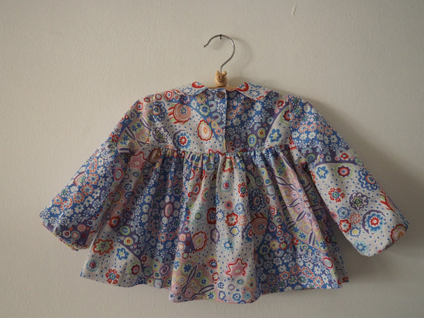 Candy blouse with colorful flowerforms ~ Pastel