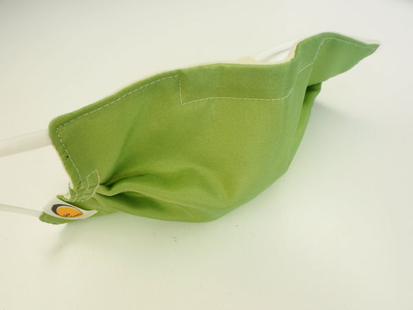 Reusable ADULT face mask -  SILK apple green mask