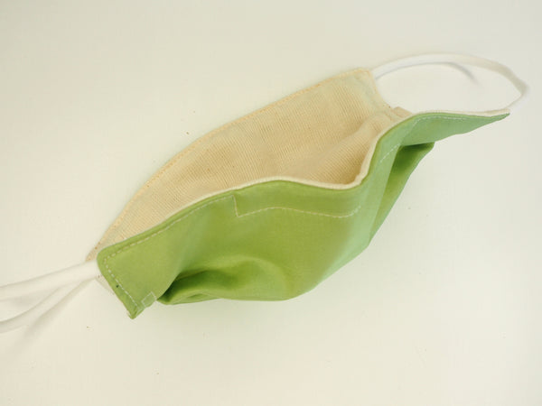 Reusable ADULT face mask -  SILK apple green mask