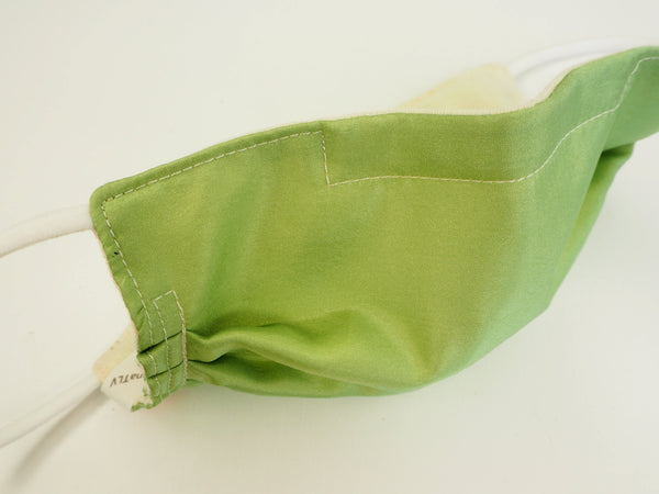 Reusable ADULT face mask -  SILK apple green mask