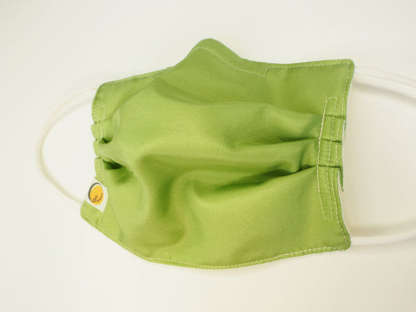 Reusable ADULT face mask -  SILK apple green mask