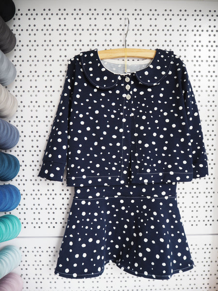 Silver dots yoke organic skirt