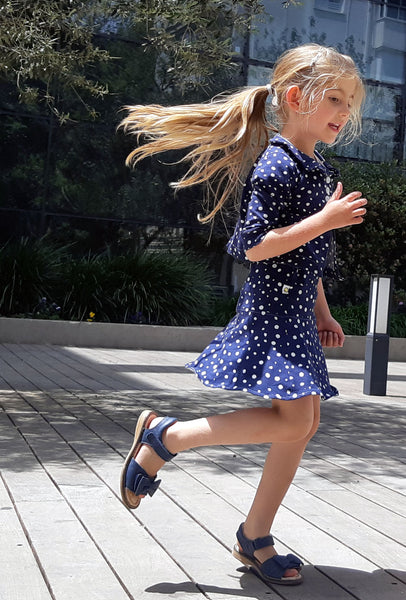 Silver dots yoke organic skirt