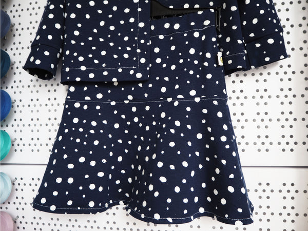 Silver dots yoke organic skirt