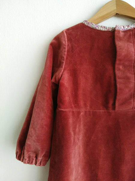 Liberty Velvet dress - Mulled Wine