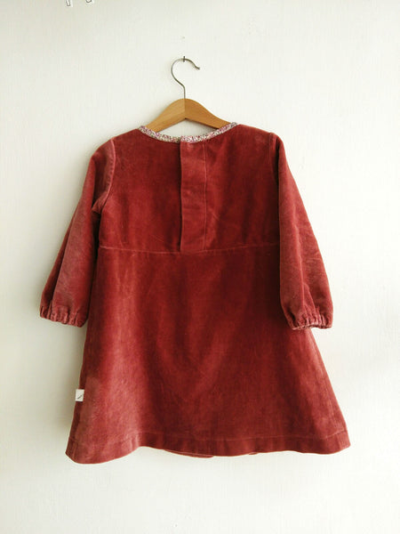 Liberty Velvet dress - Mulled Wine