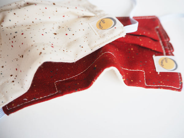 Reusable CHILD Face mask -  Stars and Dots Red