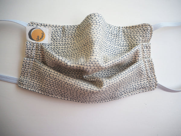 Reusable ADULT Face mask - Little Waves Pearl