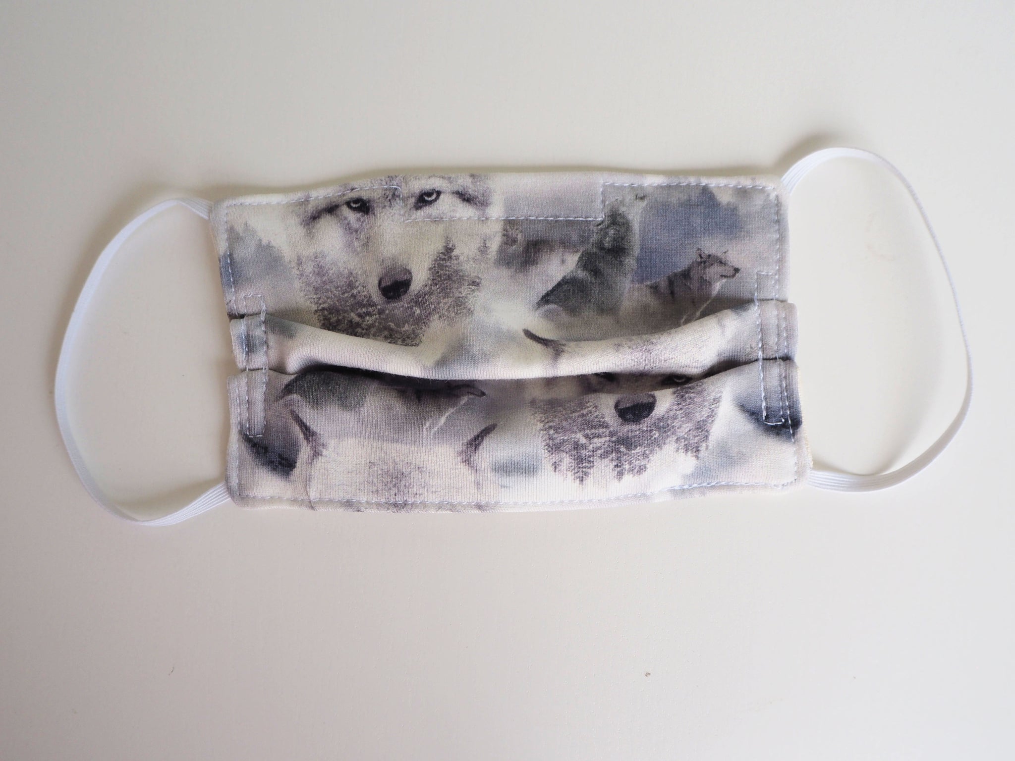 Reusable CHILD Face mask - Snow Wolves