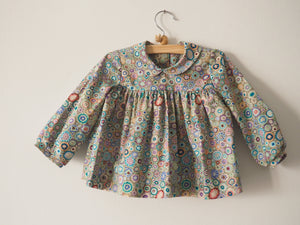 Candy blouse with colorful flowerforms ~ Sludge