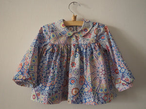 Candy blouse with colorful flowerforms ~ Pastel